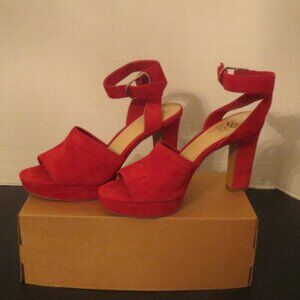 Vince Camuto Red Suede Heel - 8M - NIB